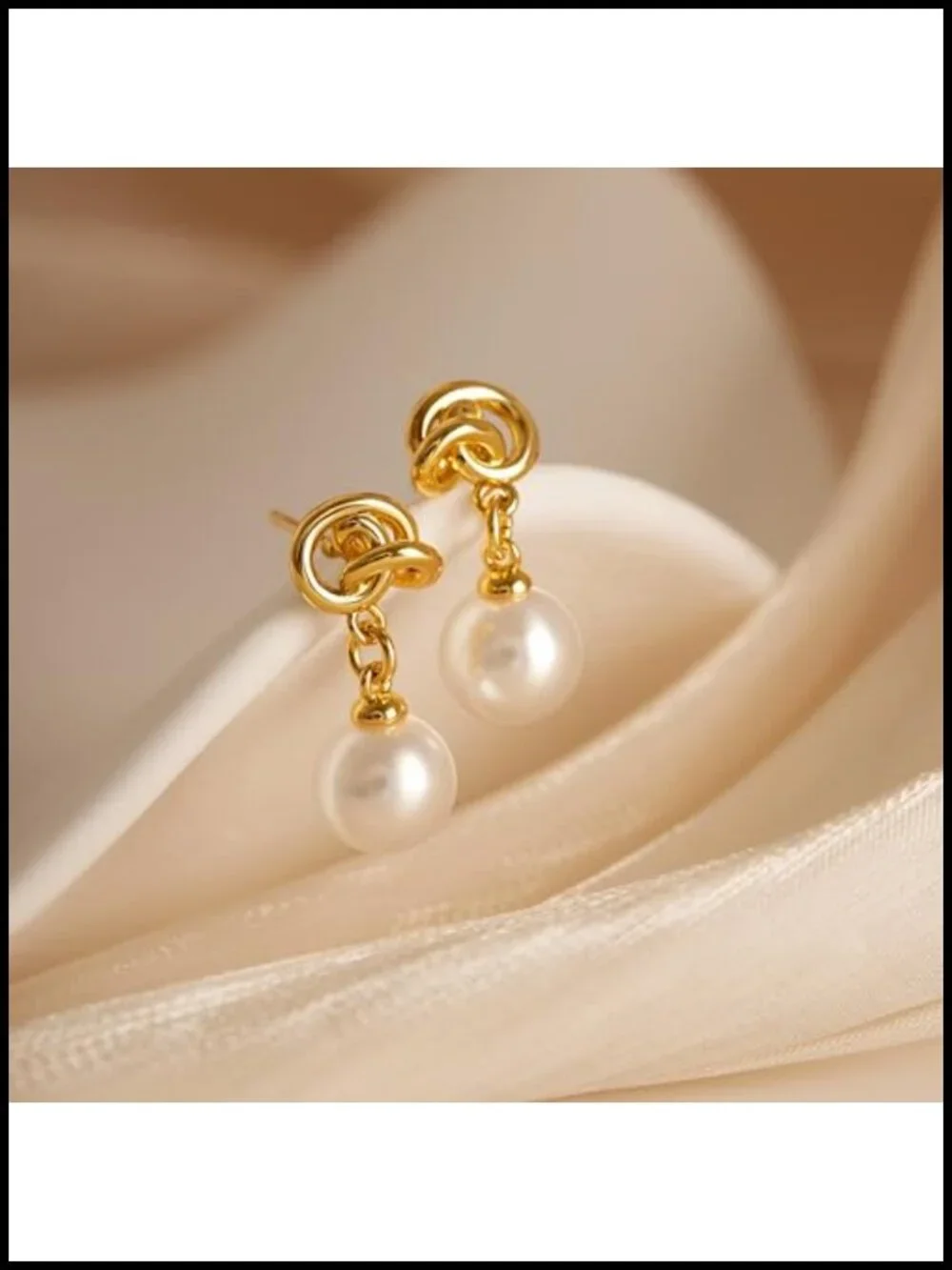 14K Gold Plated Drop Earrings with Freshwater Pearls - Hypoallergenic Dangle